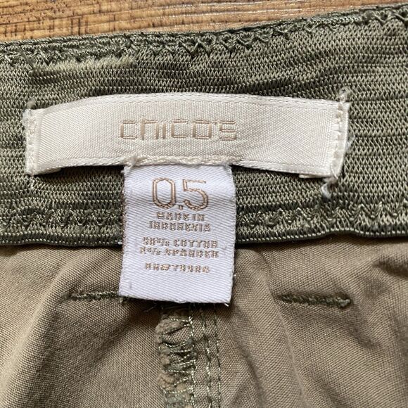 CHICO’S Sz 0.5 Tan Gorpcore Casual Utility Outdoor Twill Hiking Pants Stretch 6 - Picture 11 of 16